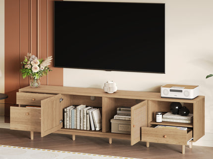 TV Stand With Doors - Natural