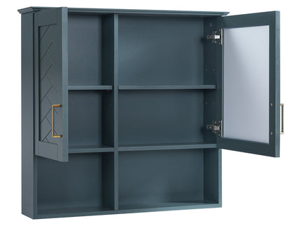 2 In 1 Wall-Mounted Mirror Cabinet With Adjustable Shelves, Soft-Close Doors, High-Definition Mirror & Storage