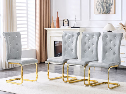 Elegant Design Alligator Skin Upholstered Dining Chairs