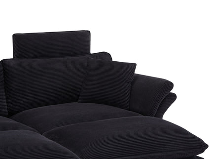 Modern Deep Seat Sectional Sofa With Ottoman