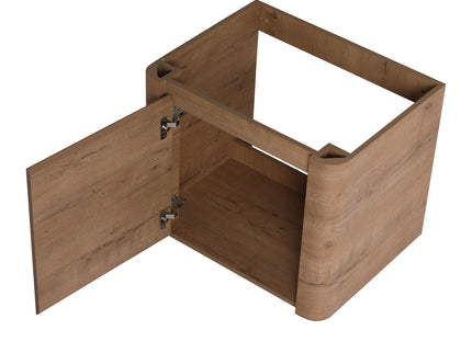 Wall Mounted Bathroom Vanity With Sink And Storage Shelves, Soft Close Doors