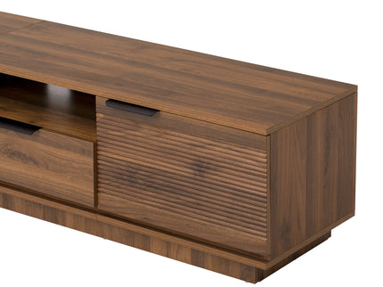 TV Stand, Entertainment Center With Deep Drawers, Cable Management & Soft Closing Hinges