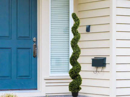 Artificial Outdoor UV Resistant Plastic Boxwood Topiary Spiral Tree