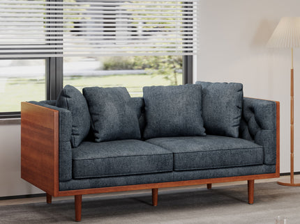 Retro Modern Loveseat With Button Tufted Upholstery