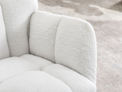 Teddy Fabric Rocking Gilder Nursery Chair For Living Room Indoor - Ivory