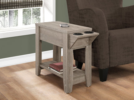 Accent Side Table, Storage, Lamp, Transitional Space-Saving Design