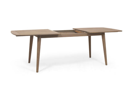 Placidity - Outdoor Expandable Dining Table With Slatted Tabletop And Tapered Legs