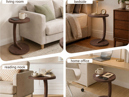 C - Shaped End Table With Sturdy Base