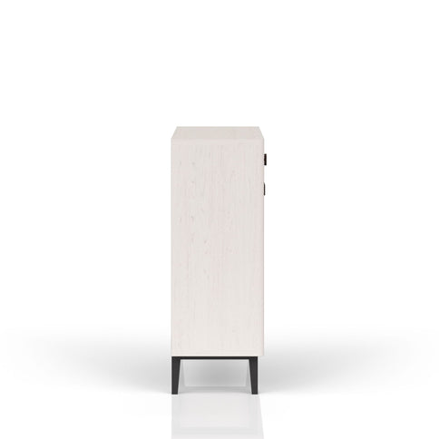 Bar Cabinet With Large Storage - White / Pecan