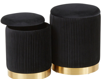 Marla - Contemporary Nesting Pleated Ottoman Set