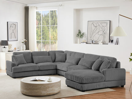 Oversized Sectional Sofa U - Shaped Sofa Couch Modern Sofa Upholstered In Soft With A Chaise Lounge For Living Room