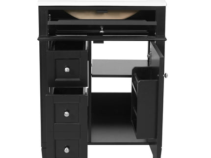 Bathroom Vanity With Top Sink, Storage Cabinet With 2 Drawers And Tip-Out Drawer
