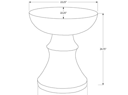 Round Accent Table, Indoor Outdoor - Black