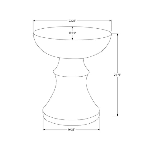 Round Accent Table, Indoor Outdoor - Black