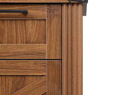 Office Desk With Charging Station & Storage Cabinet