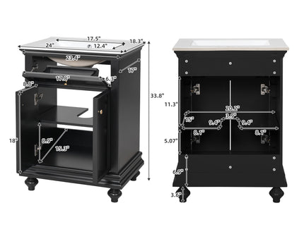 Modern Bathroom Vanity With Tip-Out Drawer And Soft-Close Hinges