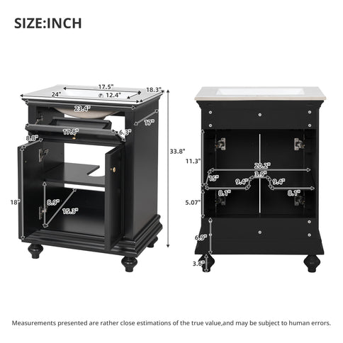 Modern Bathroom Vanity With Tip-Out Drawer And Soft-Close Hinges