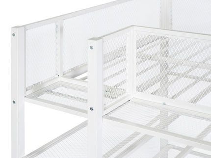 Loft Bed With 4 Tier Shelves And Storage