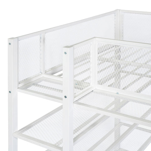 Loft Bed With 4 Tier Shelves And Storage