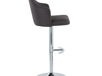 Ahoy - Contemporary Adjustable Barstool With Swivel With Rounded T Footrest (Set of 2)