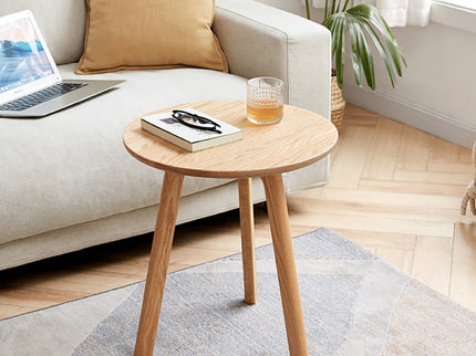 Round Small End Table, Side Table For Bedroom & Balcony