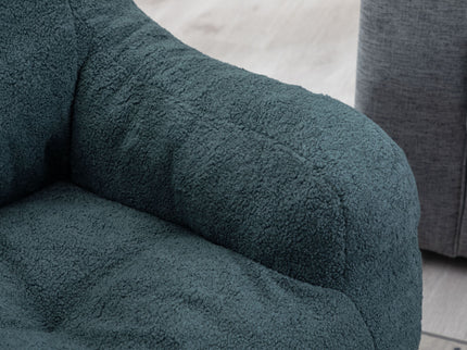 Soft Teddy Fabric Tufted Foam Bean Bag Chair With Teddy Fabric