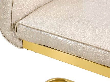 Elegant Design Alligator Skin Upholstered Dining Chairs