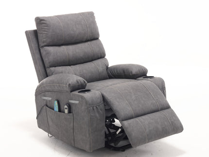 Large Size Electric Power Lift Recliner Chair Sofa With 8 Point Vibration Massage And Lumbar Heat
