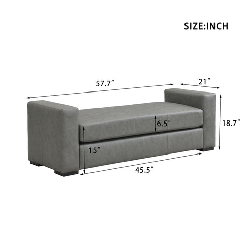 Ottoman With Unique Armrest Design For Living Spaces