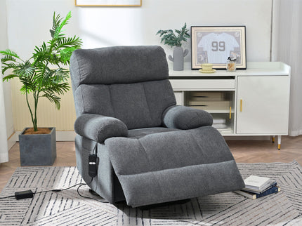 Oversized Power Lift Recliner Chai With Remote Control, Side Pocket, Spacious Seat