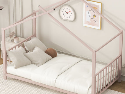 Metal House Platform Bed With Modern Design And Durable Frame