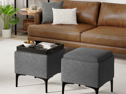 Natasha - Multifunctional Storage Ottoman With Tray