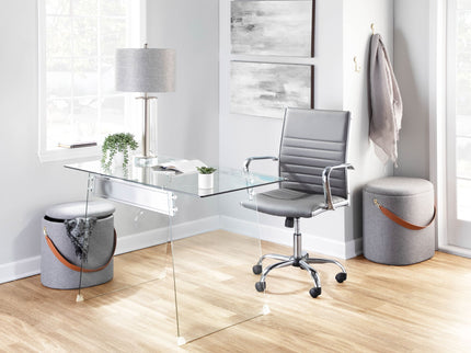 Glacier - Contemporary Desk - Clear / Chrome