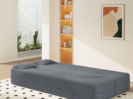Modern Floor Sofa With 2 Pillows, Twin Size For Living Room