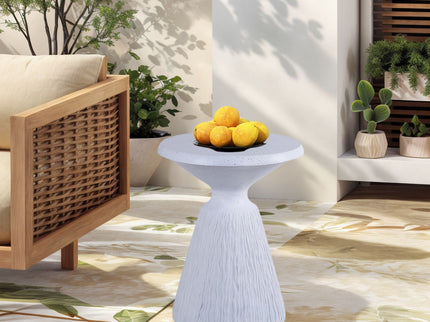 Outdoor End Table, Round Garden Stool - Aqua Gray