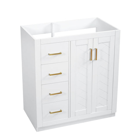Retro Style Bathroom Vanity With 3 Drawers & Soft-Closing Doors