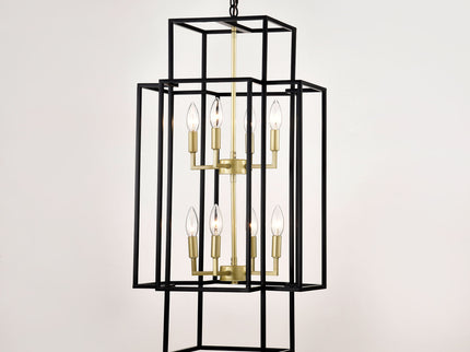 8 Light Lantern Chandelier Lighting, Entryway Chandeliers For High Ceilings, Chandeliers For Dining Room, Foyer, Entry, Staircase, Hallway, Height Adjustable (E12 Bulbs Not Included)