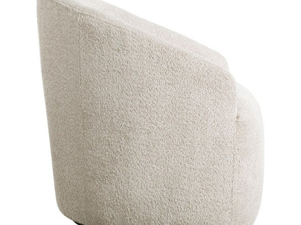 Upholstered 360 Degree Swivel Chair - Cream