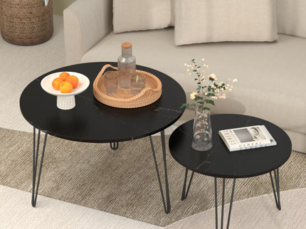 Round Nesting Coffee Table For Living Room (Set of 2)