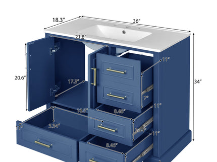 Traditional Bathroom Vanity With Soft Close Doors And Drawers