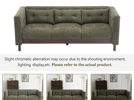 Upholstered Sofa Modern 3 Seater Sofa Couch With Tufted Design For Living Room