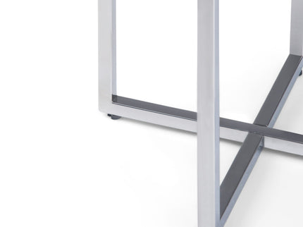 Marsden - Side Table With Polished Base - White / Silver
