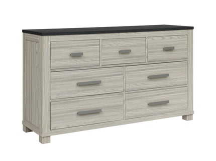Augusta - Dresser, 7 Spacious Drawers, Block Feet - Beige Brown