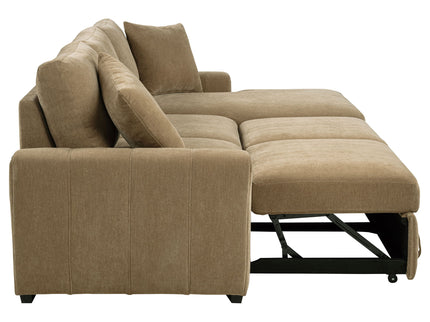 Logan - Sleeper Sectional Sofa With Right Arm Chaise - Camel