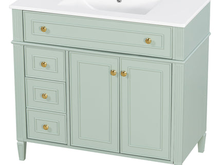 Bathroom Vanity With Sink, 3 Drawers & 2 Doors