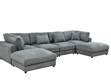 Upholstered Modular Sectional & Custom Configuration And Toss Pillows