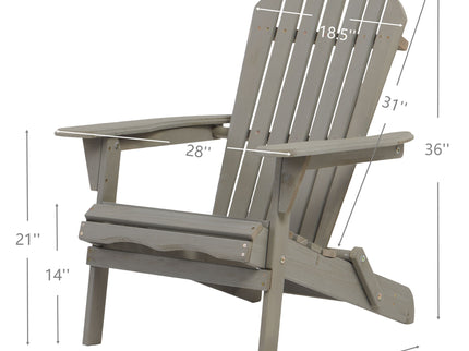 Oversize Outdoor Folding Adirondack Chair, Patio Chair For Garden