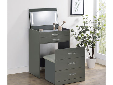 Ayuba - 3 Drawer Makeup Vanity Table With Mirror And Stool