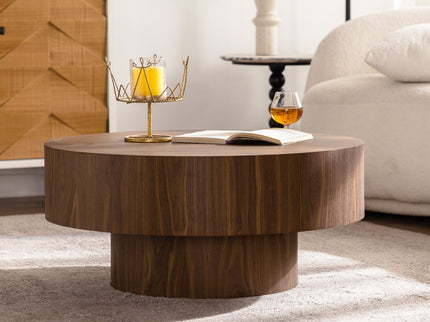 Round Coffee Table For Living Room - Walnut