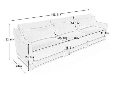 Elegant Sofa With Ergonomic Design And Lumbar Pillows